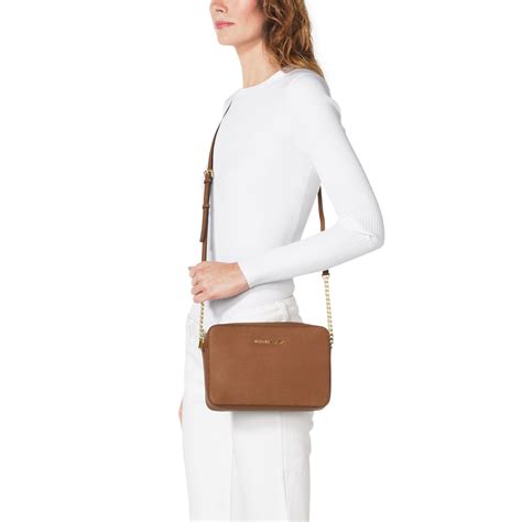 michael kors women's jet set item large crossbody|jet set travel large saffiano.